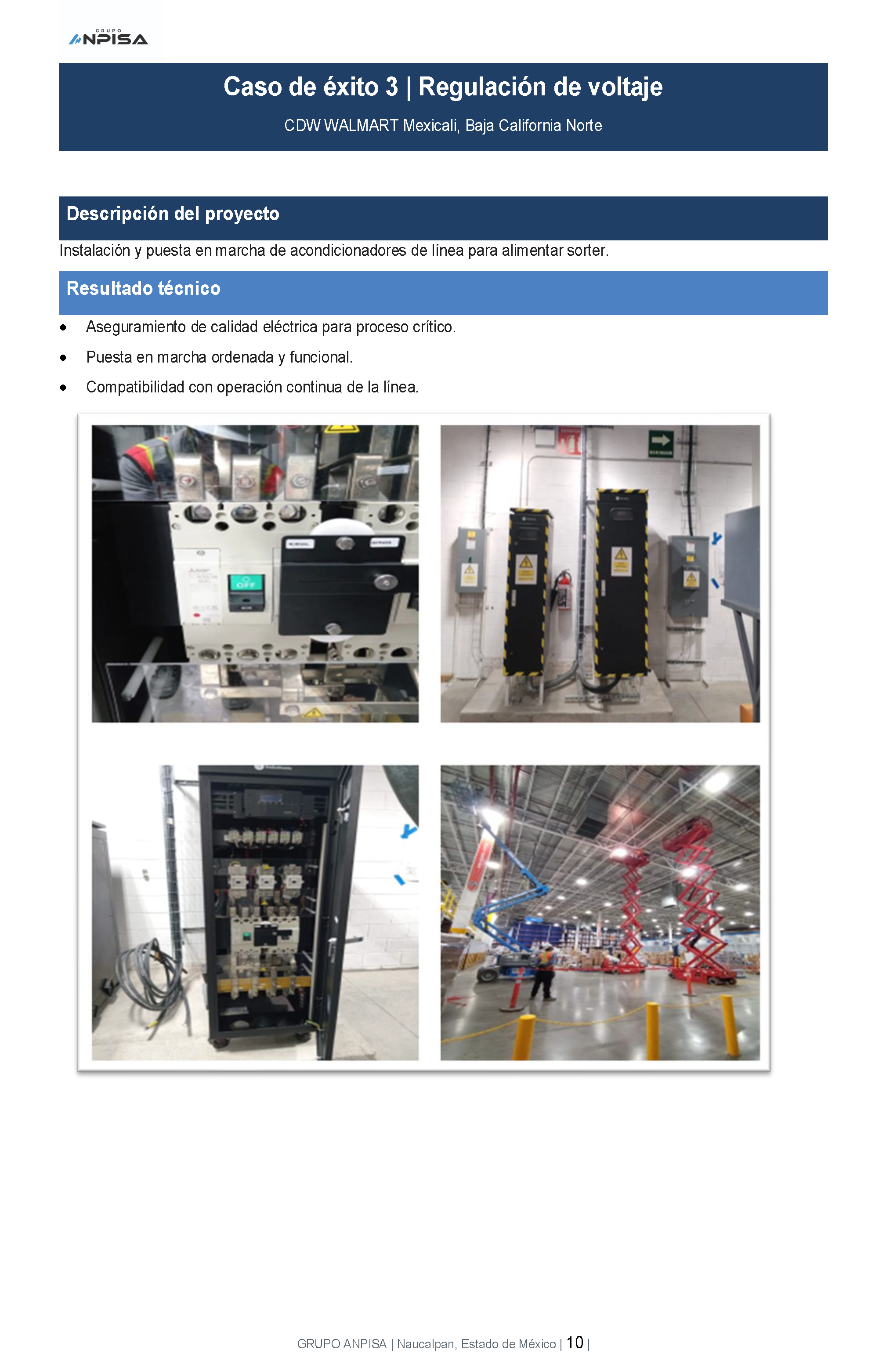 Instalación de acondicionadores de línea